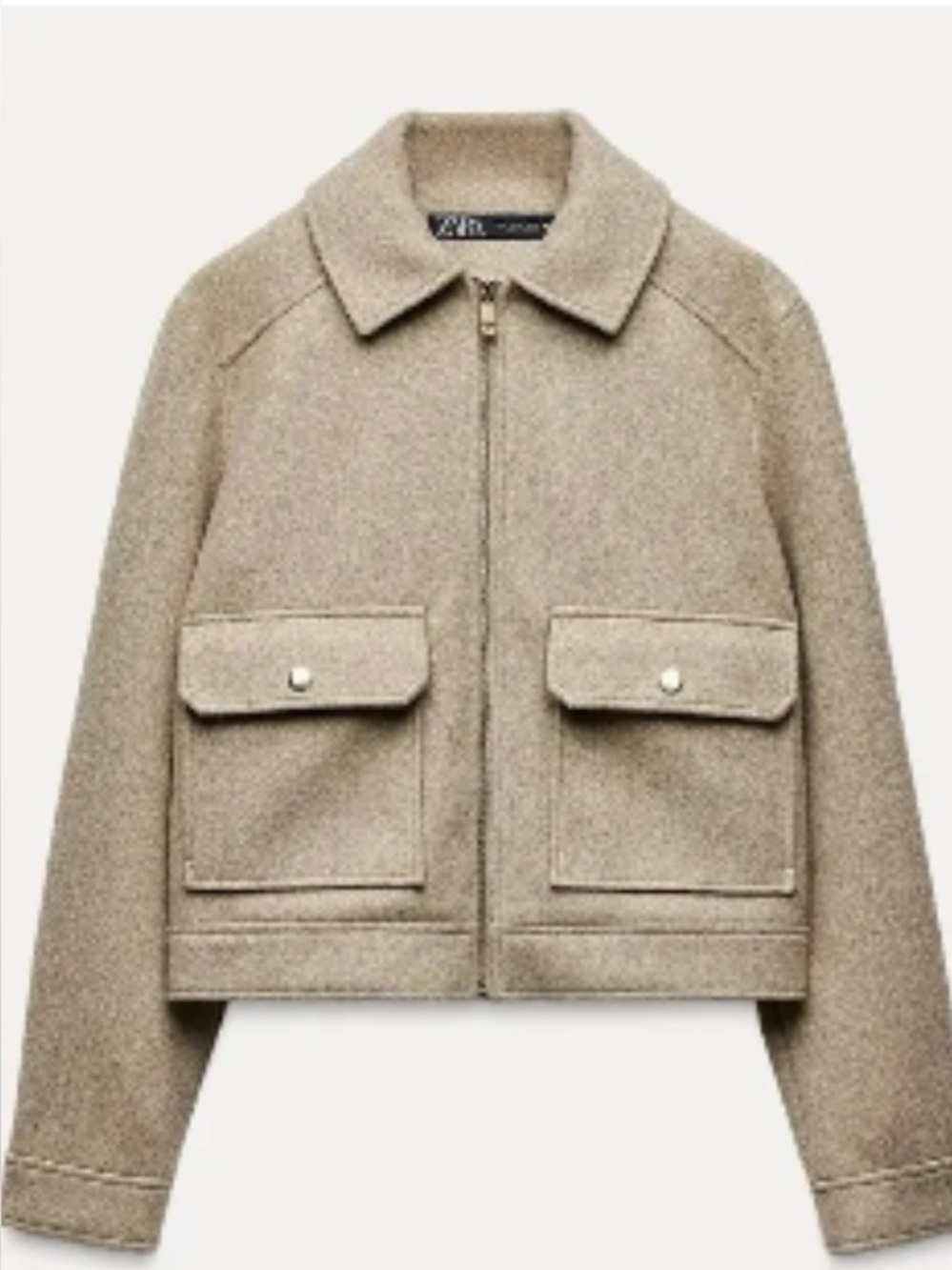 Zara soft Zipper Jacket in Taupe Brown -NWT